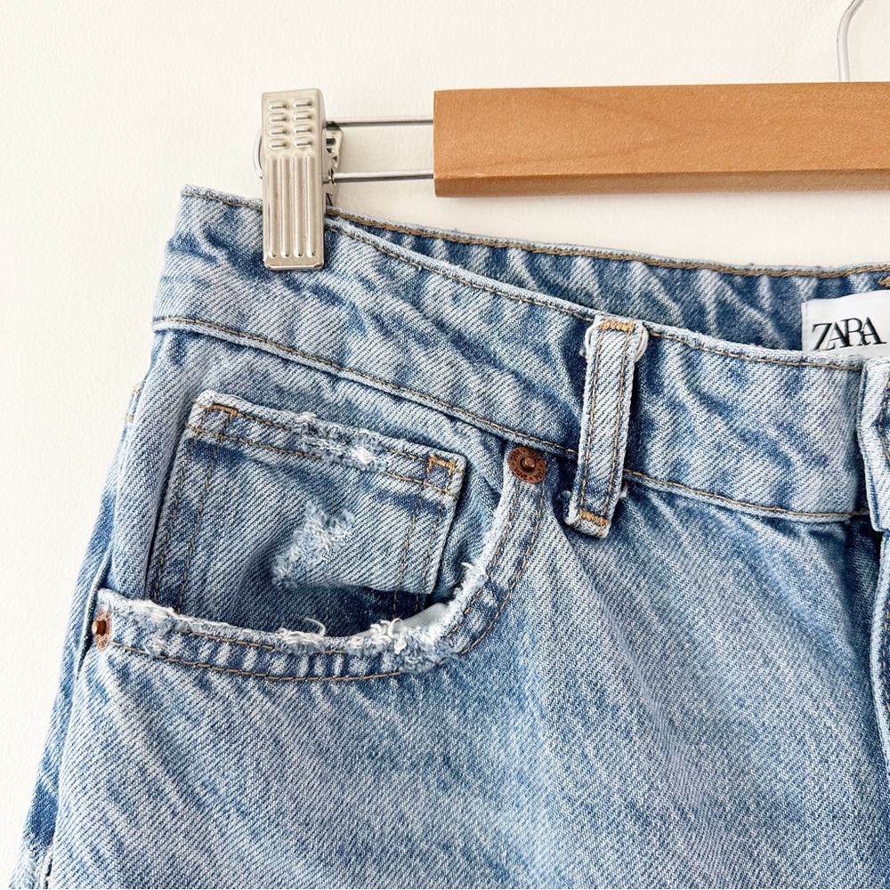 Zara Blue High waisted Wide Leg Jeans Size 8 - Picture 3 of 12